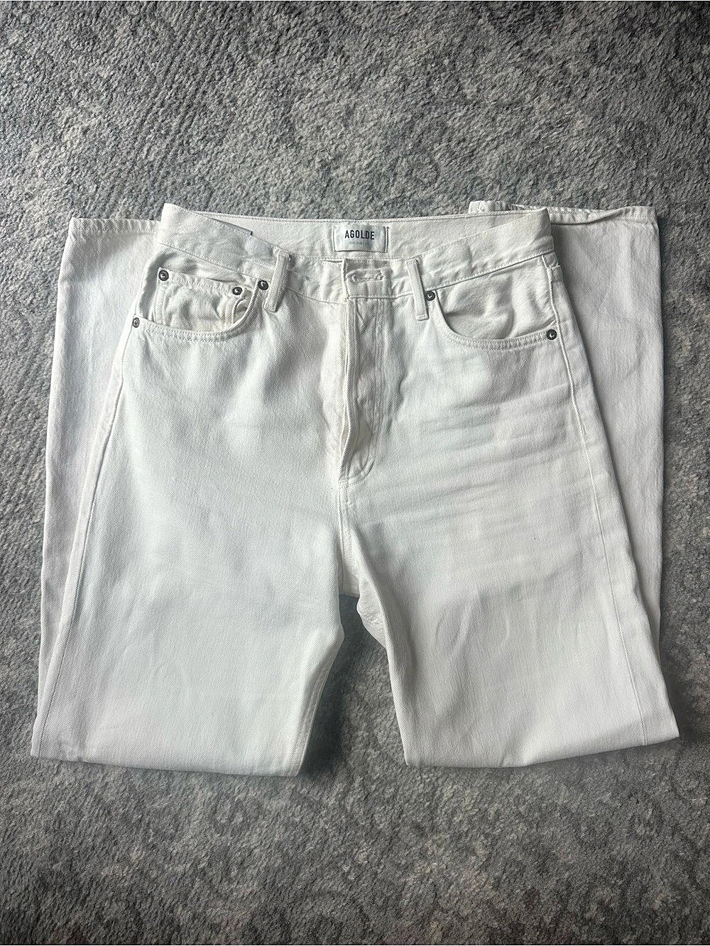 AGOLDE 90's Pinch Waist High Rise Straight Jean Jeans White Waist 31